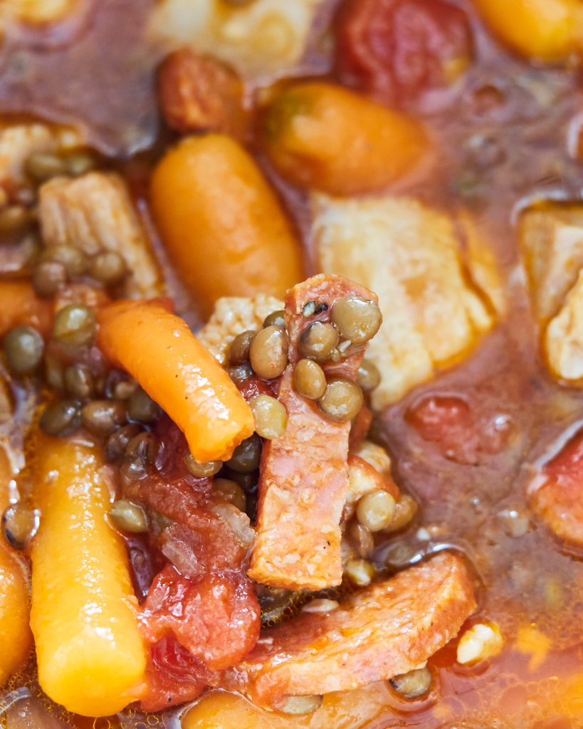 instant pot pork belly lentil stew