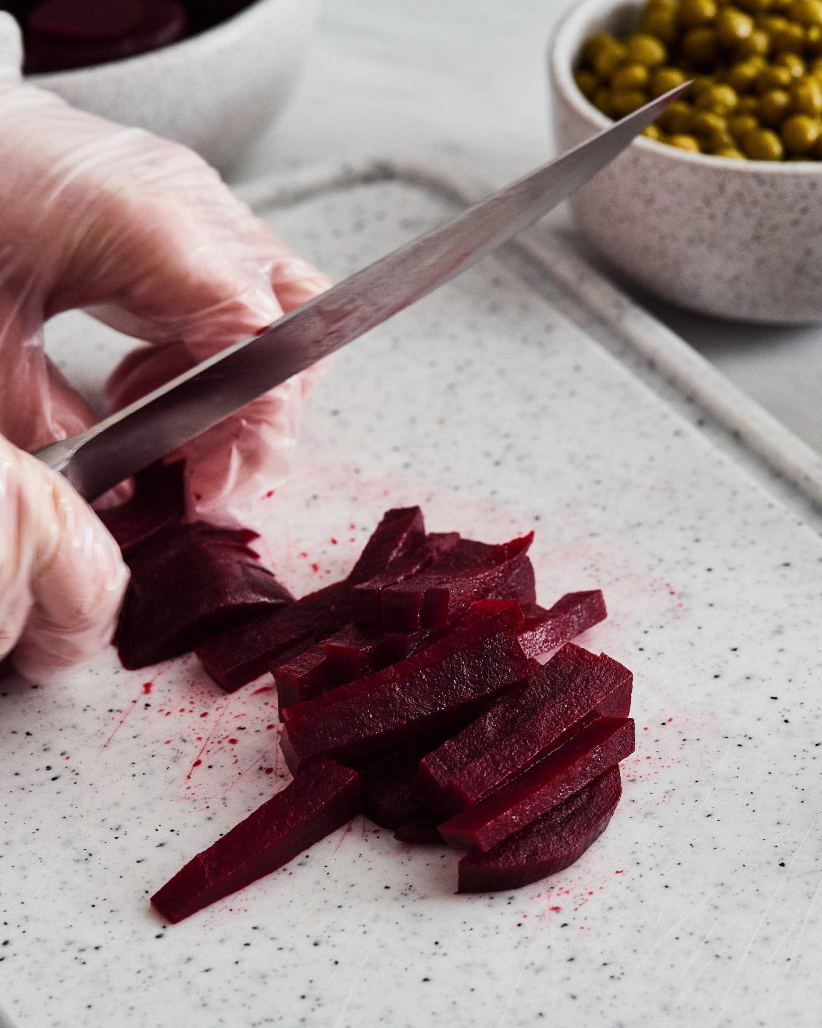 cutting beetroot